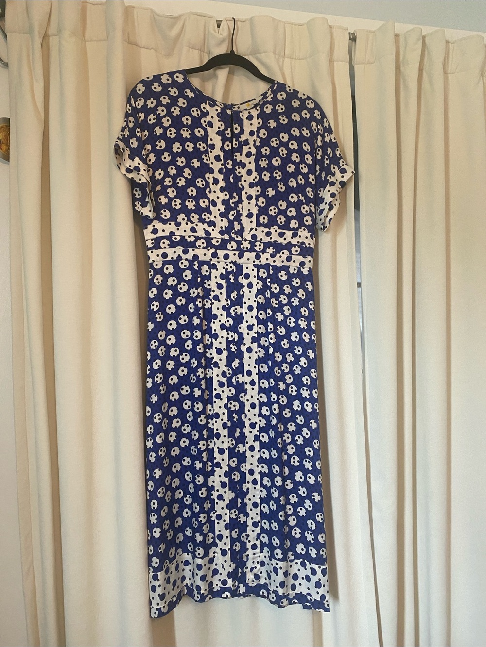 6 Boden Blue and White Floral Midi Dress - Women's